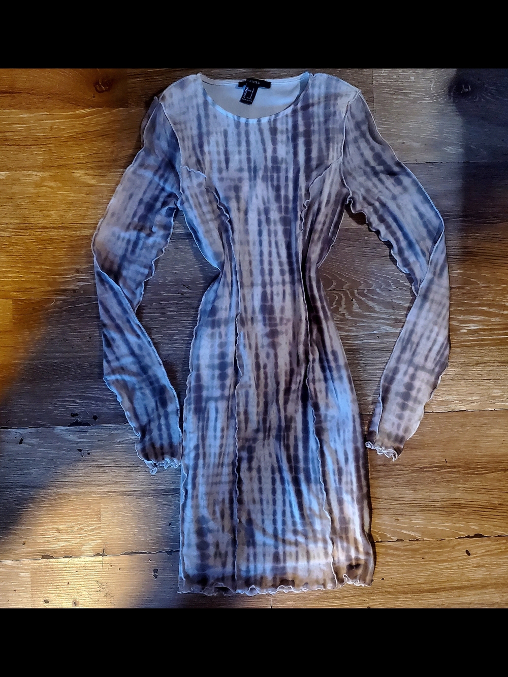 H&M Taupe Tie-Dye Long Sleeve Bodycon Dress